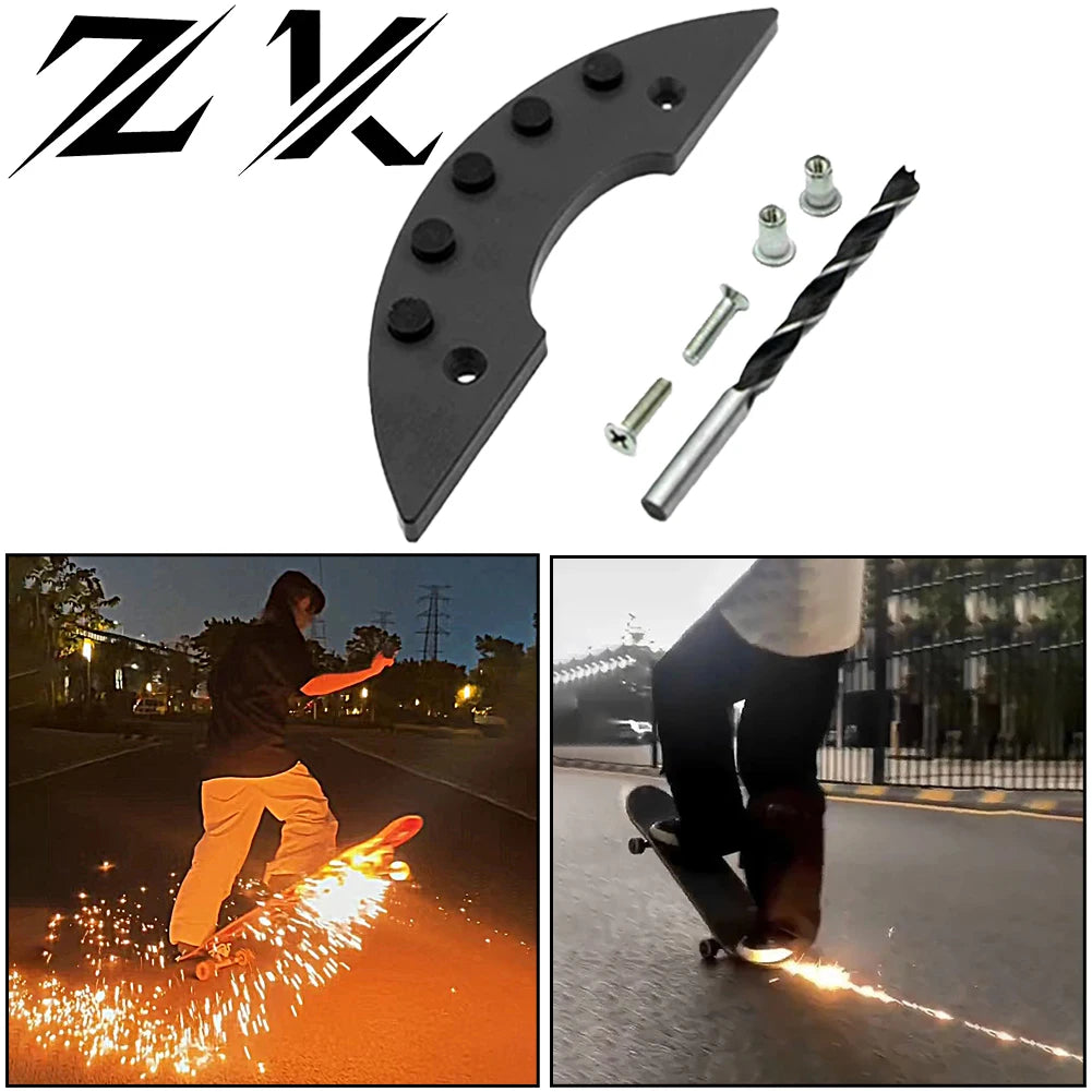 Skateboard Flame Effect Device – Anti-Friction Tail Protector