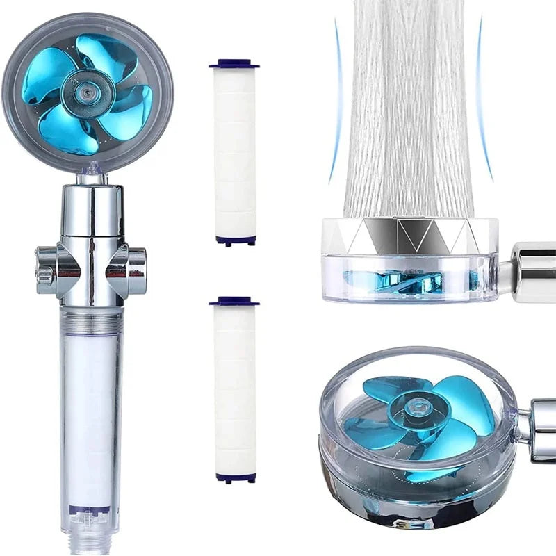 High-Pressure Turbo Shower Head – 360° Rotating, and Water Saving