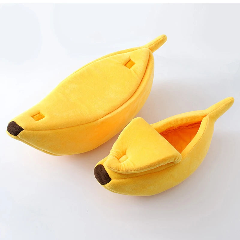 Banana Pet Bed - Cute, Cozy Kennel for Cats & Dogs