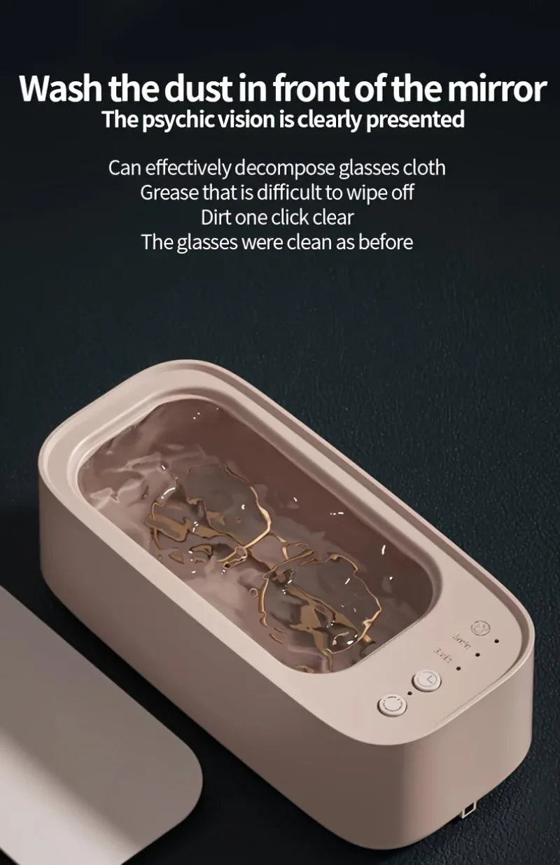 Ultrasonic Jewelry and Glasses Cleaner – 45kHz High-Frequency Machine