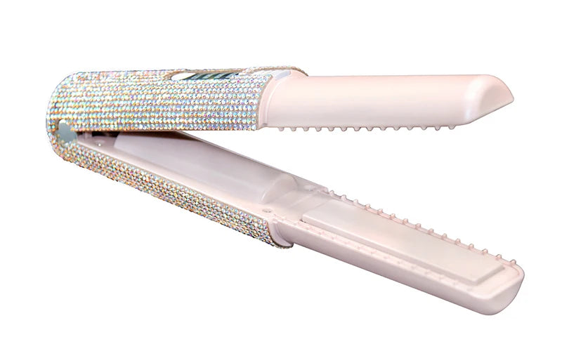 Rechargeable Dimond Hair Brush – Straightener and Curler Combo