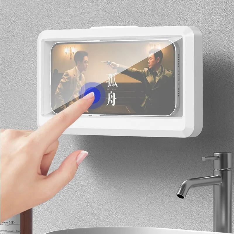 Shower-Safe Phone Holder - Touch Screen Stand for Bathroom & Shower Use