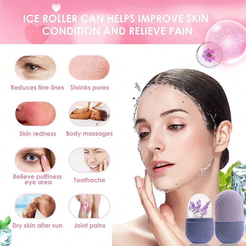 Natural Skin Care Ice Roller – Reusable Silicone Face Massager