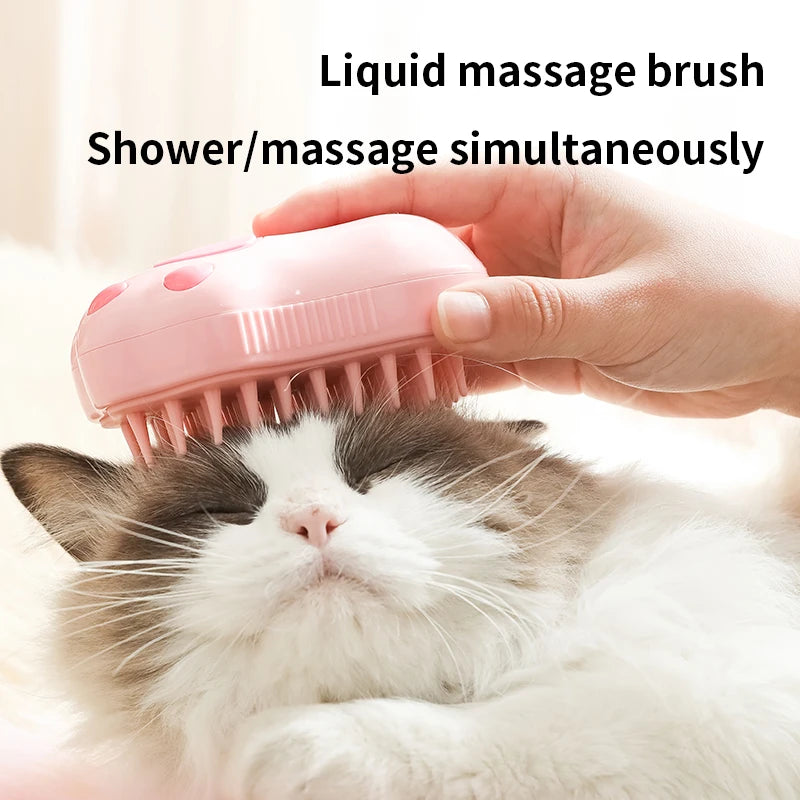 3-in-1 Electric Pet Brush – Grooming, Massage, Hair Removal