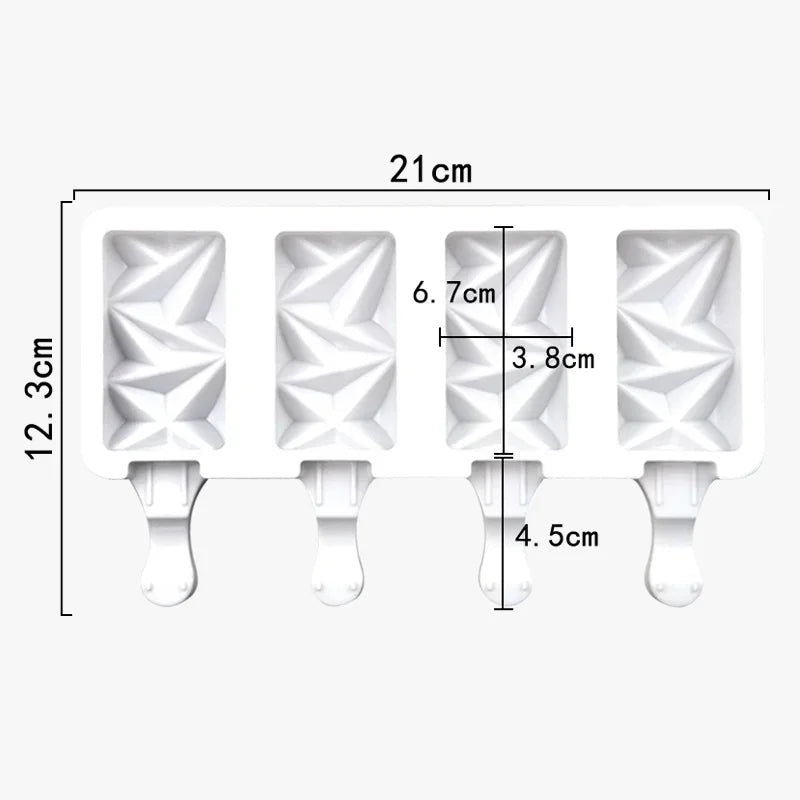 Silicone Ice Cream Mold – 4/8 Cell Ice Tray