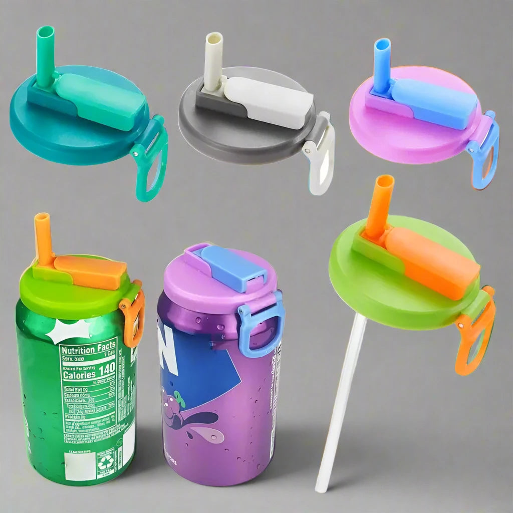 Soda Can Silicone Lids & Straws - Reusable Covers