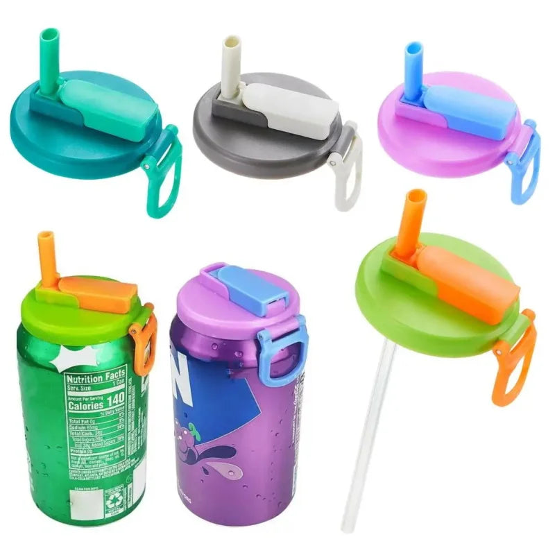 Soda Can Silicone Lids & Straws - Reusable Covers