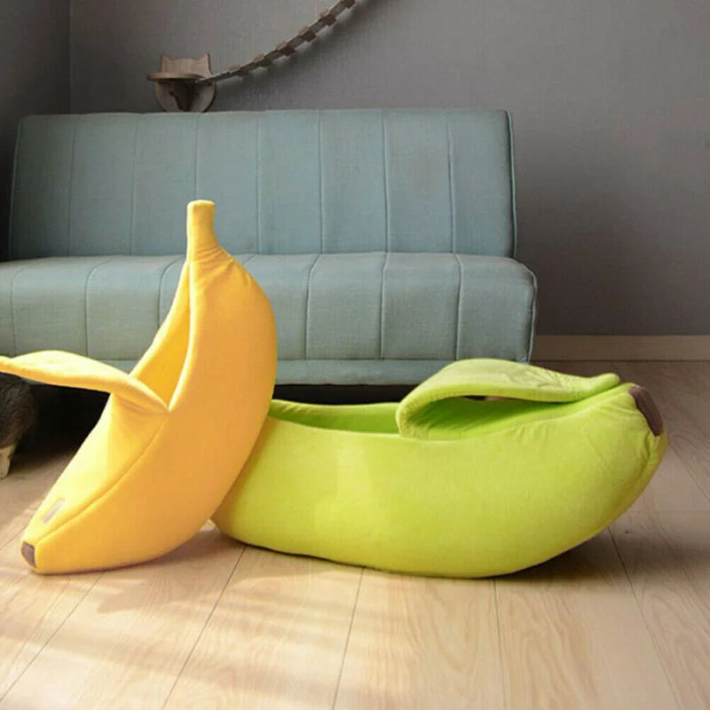 Banana Pet Bed - Cute, Cozy Kennel for Cats & Dogs