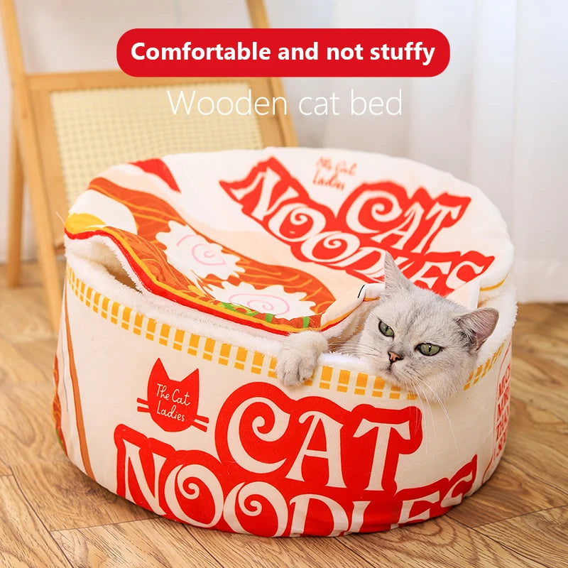 Ramen Cat Bed – Warm, Cute, and Easy to Wash