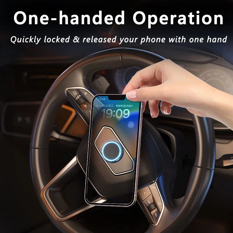 Magnetic Car Phone Holder - Steering Wheel Smartphone Stand