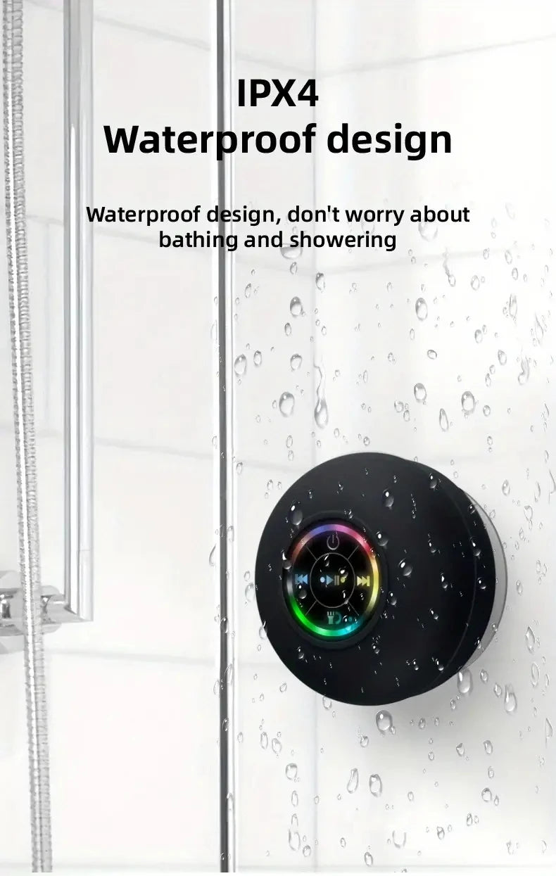 Bathroom Bluetooth Speaker – Portable, Waterproof, and Suction Cup Design