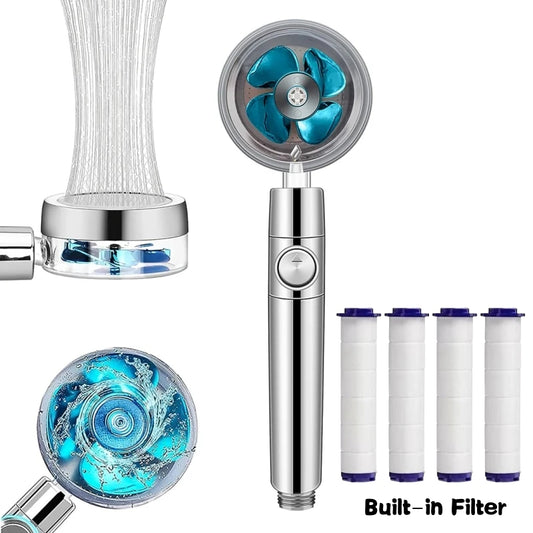 High-Pressure Turbo Shower Head – 360° Rotating, and Water Saving