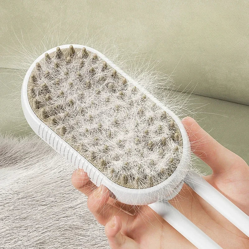 3-in-1 Electric Pet Brush – Grooming, Massage, Hair Removal