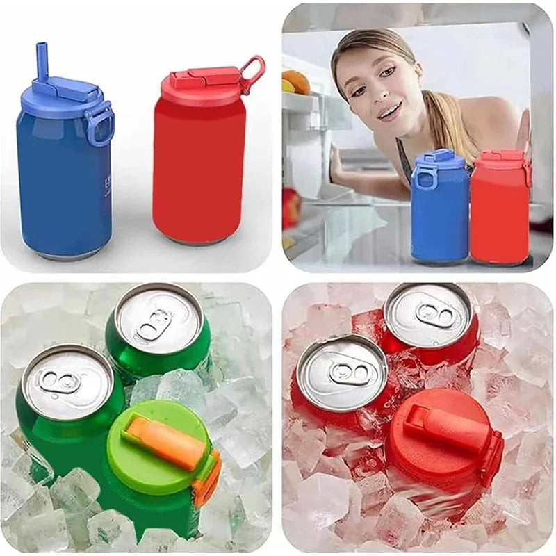 Soda Can Silicone Lids & Straws - Reusable Covers