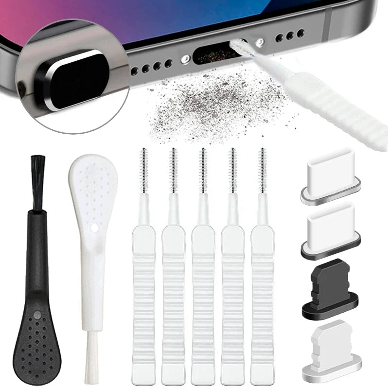 Phone Dust Plug & Cleaning Brush Set