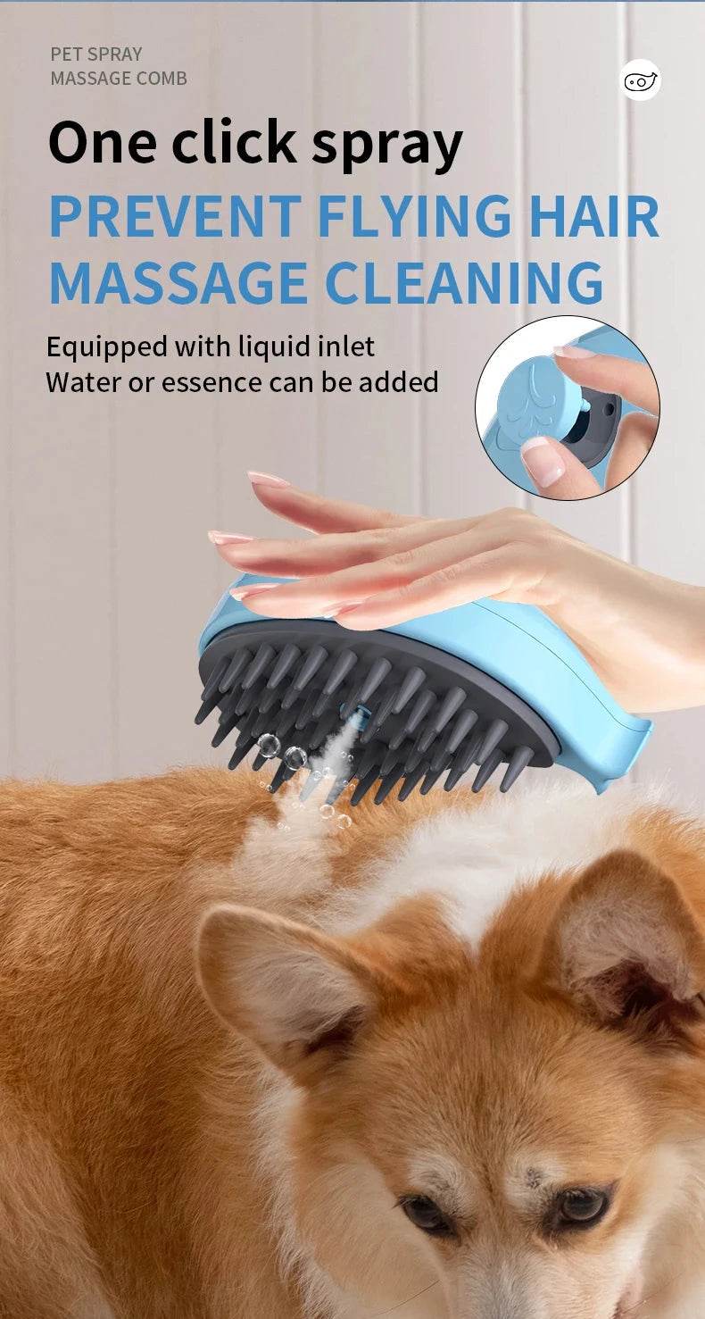 3-in-1 Electric Pet Brush – Grooming, Massage, Hair Removal