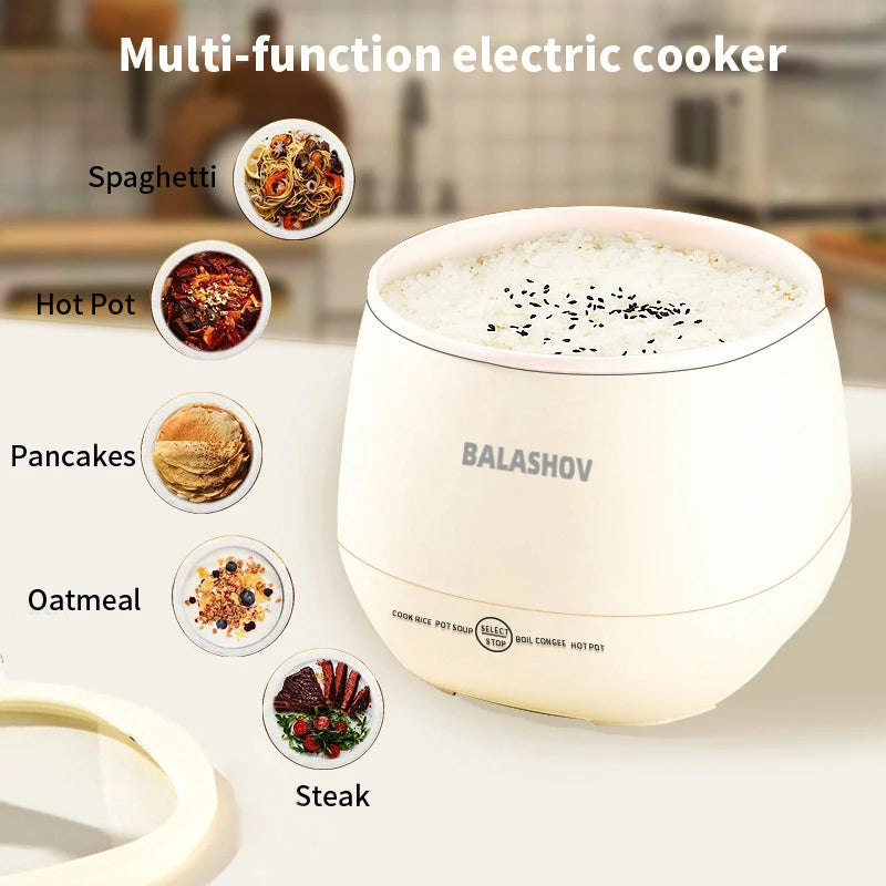 1.8L Electric Mini Rice Cooker - Portable Multifunctional Pot