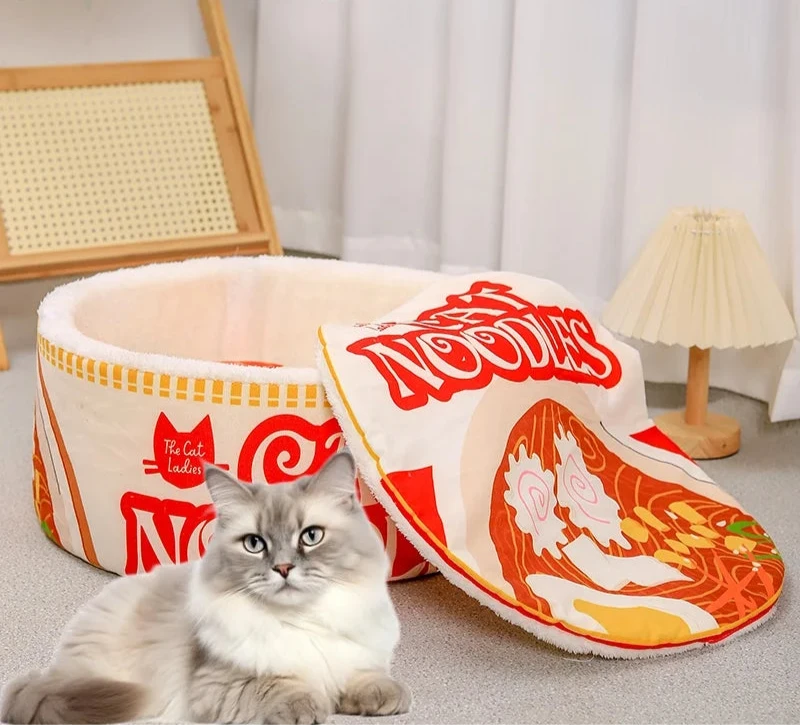 Ramen Cat Bed – Warm, Cute, and Easy to Wash