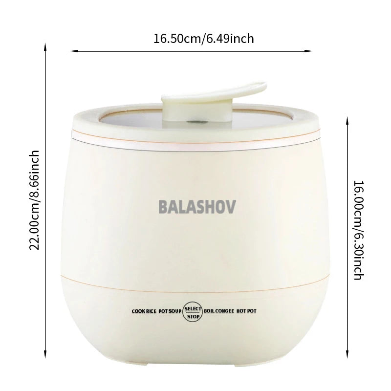 1.8L Electric Mini Rice Cooker - Portable Multifunctional Pot