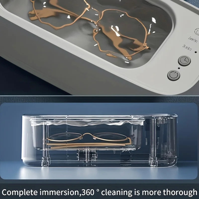 Ultrasonic Jewelry and Glasses Cleaner – 45kHz High-Frequency Machine