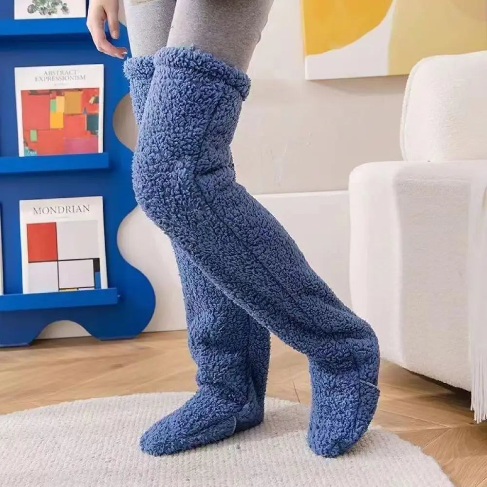 Fluffy Winter Leg Warmers - Thick, Cozy Over-Knee Socks