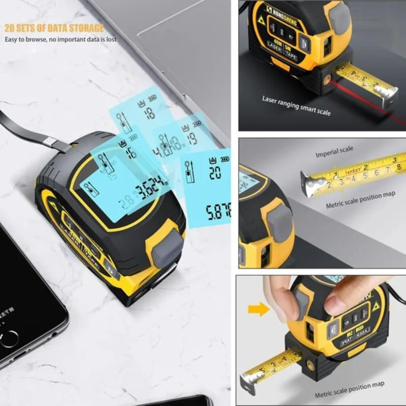 Digital Laser Tape Measure – 40/60M with Large Display