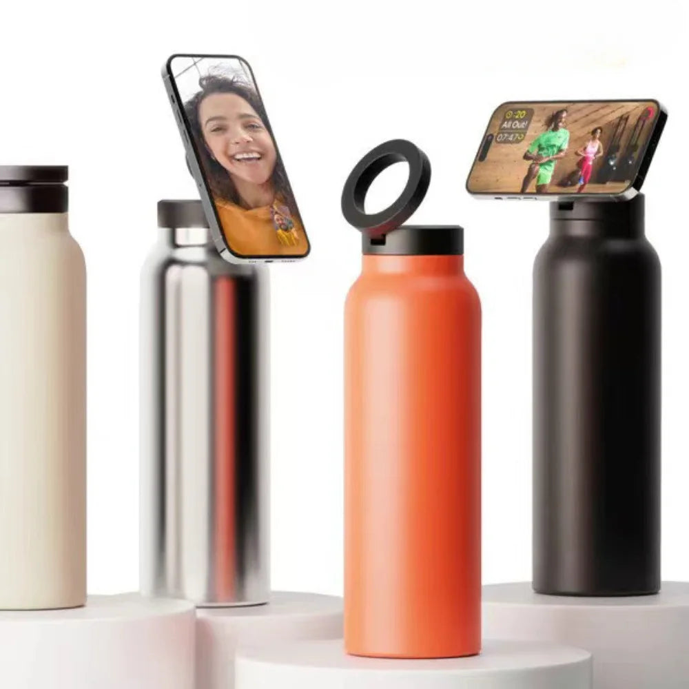 Magnetic Phone Holder Water Bottle