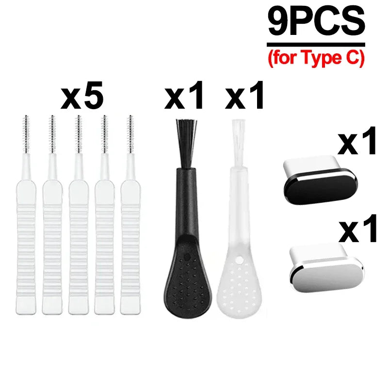 Phone Dust Plug & Cleaning Brush Set