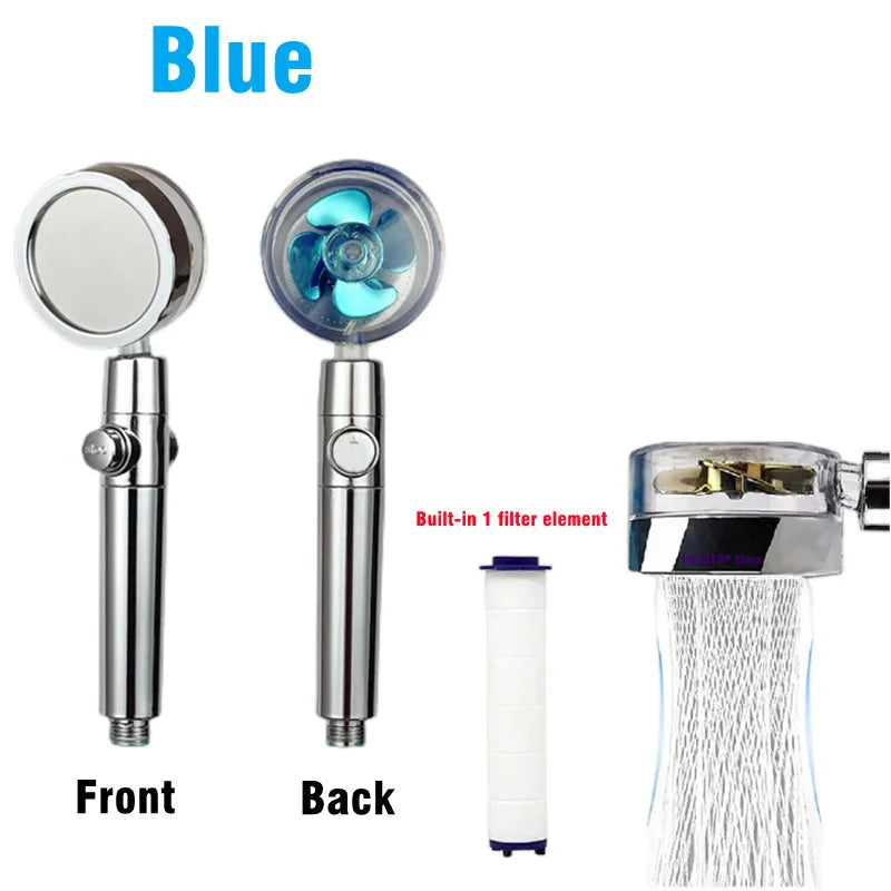 High-Pressure Turbo Shower Head – 360° Rotating, and Water Saving