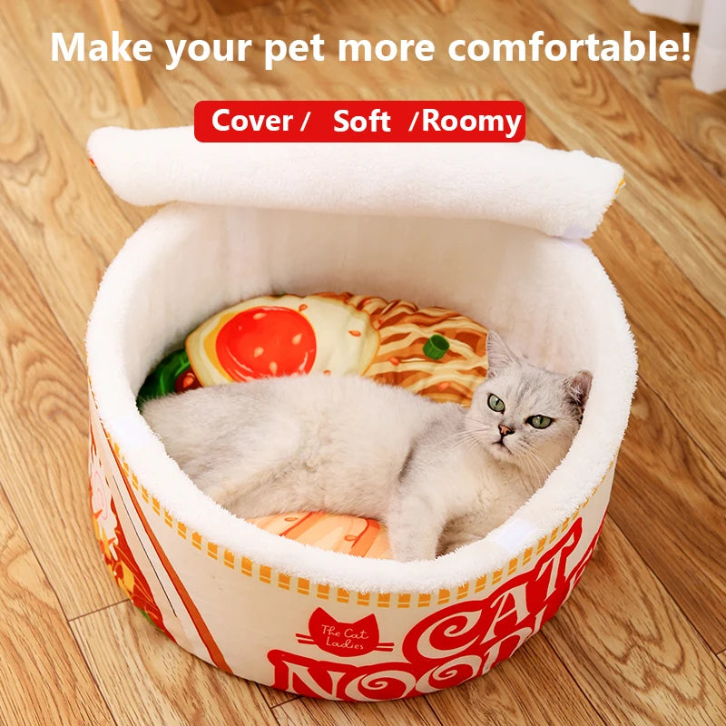 Ramen Cat Bed – Warm, Cute, and Easy to Wash