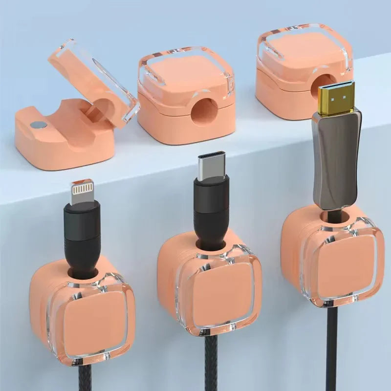 Magnetic Cable Organizer Clips for Desk - Adjustable Cord Holder