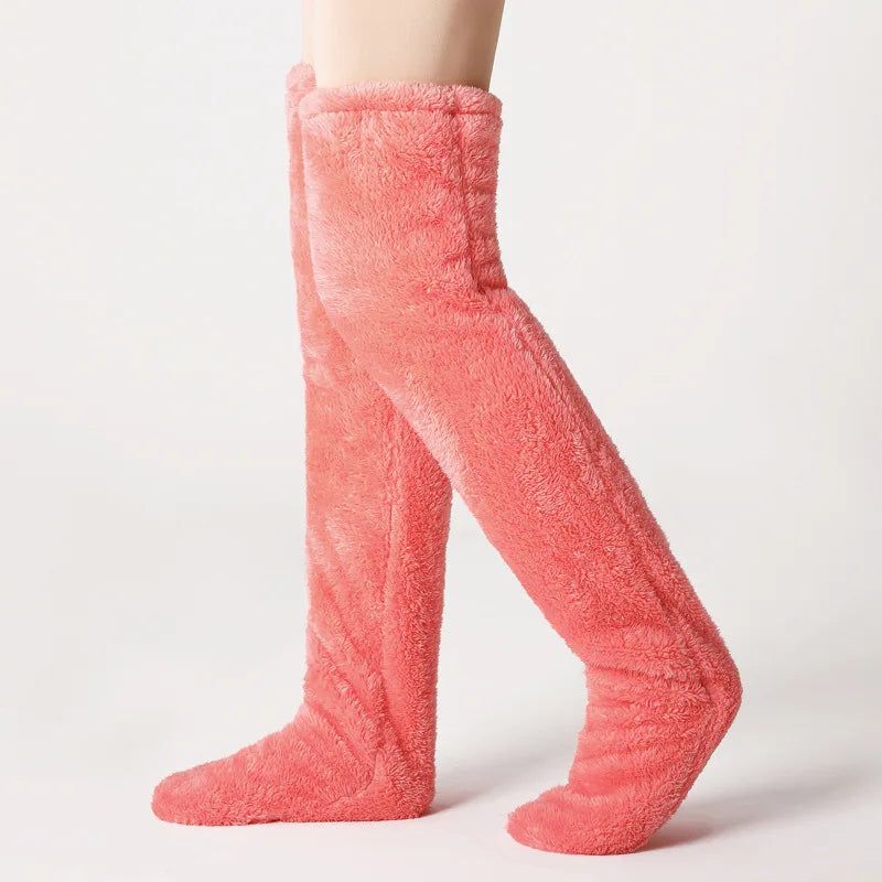 Fluffy Winter Leg Warmers - Thick, Cozy Over-Knee Socks